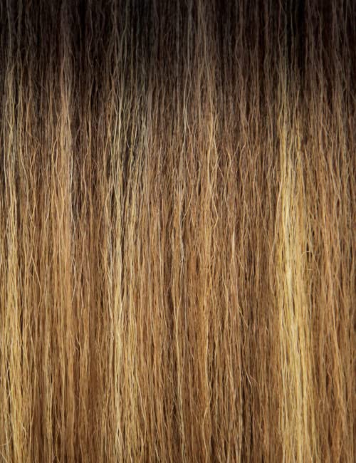 Miniatura 6 de Outre - Peluca con cierre de encaje 5x5 - Mezcla de cabello humano - Onda de agua peruana de 24 pulgadas (DR4MARRÓN MIel)