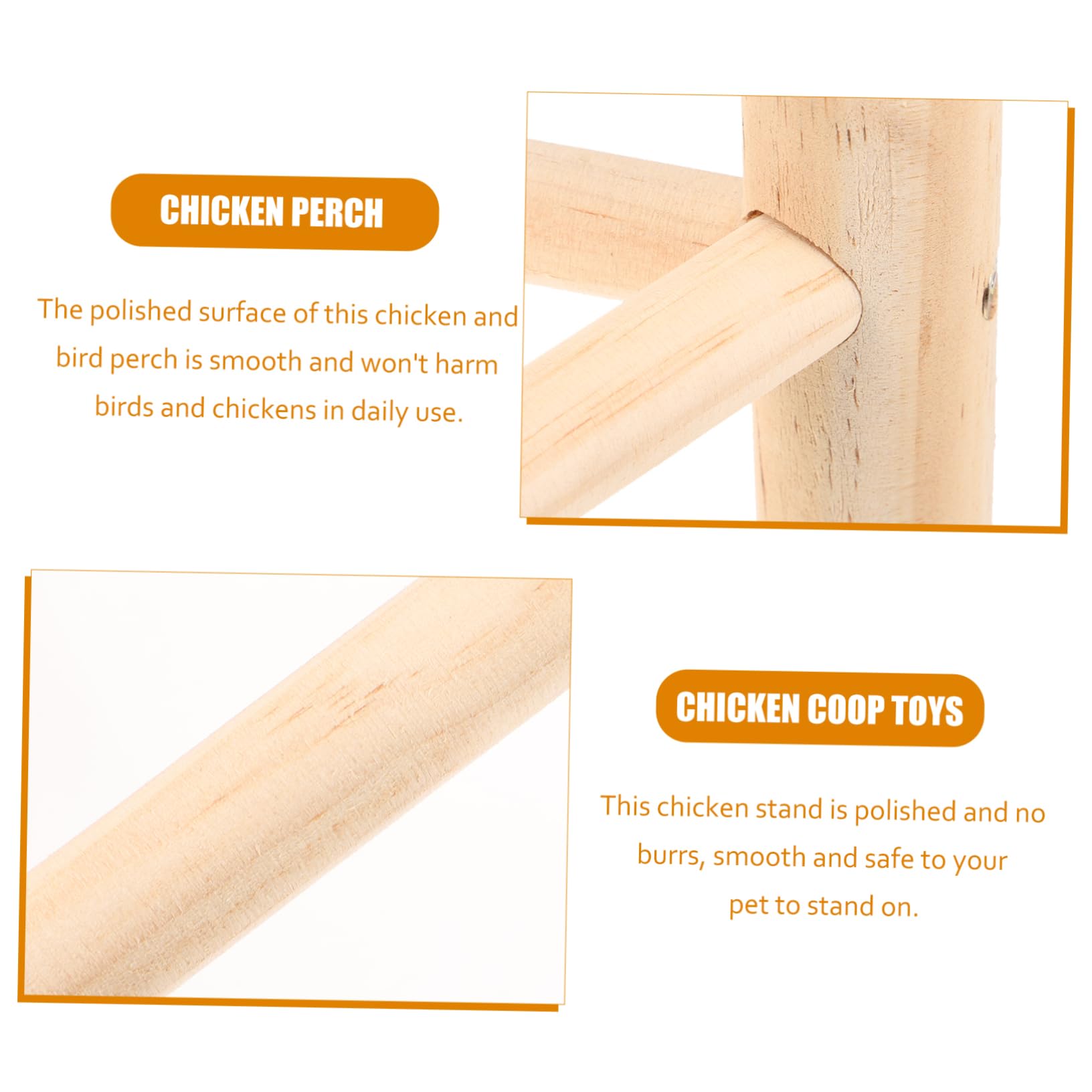 BESTonZON 3 Piezas Soporte Triangular de Madera para Gallinas y Aves Percha Natural para Gallinero Juguete para Accesorio Seguro y Resistente para Ejercicio de Aves