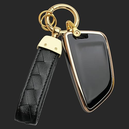 Miniatura 7 de Funda para llavero BMW compatible con llavero para llave inteligente 2 5 6 7 Series X1 X2 X3 X5 X6 (negro)