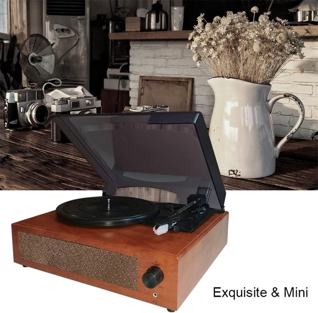 Portable Speaker Retro Phonograph Gramophone Record Player Classic Turntable Playback Built-in Stereo 33/45/78RPM