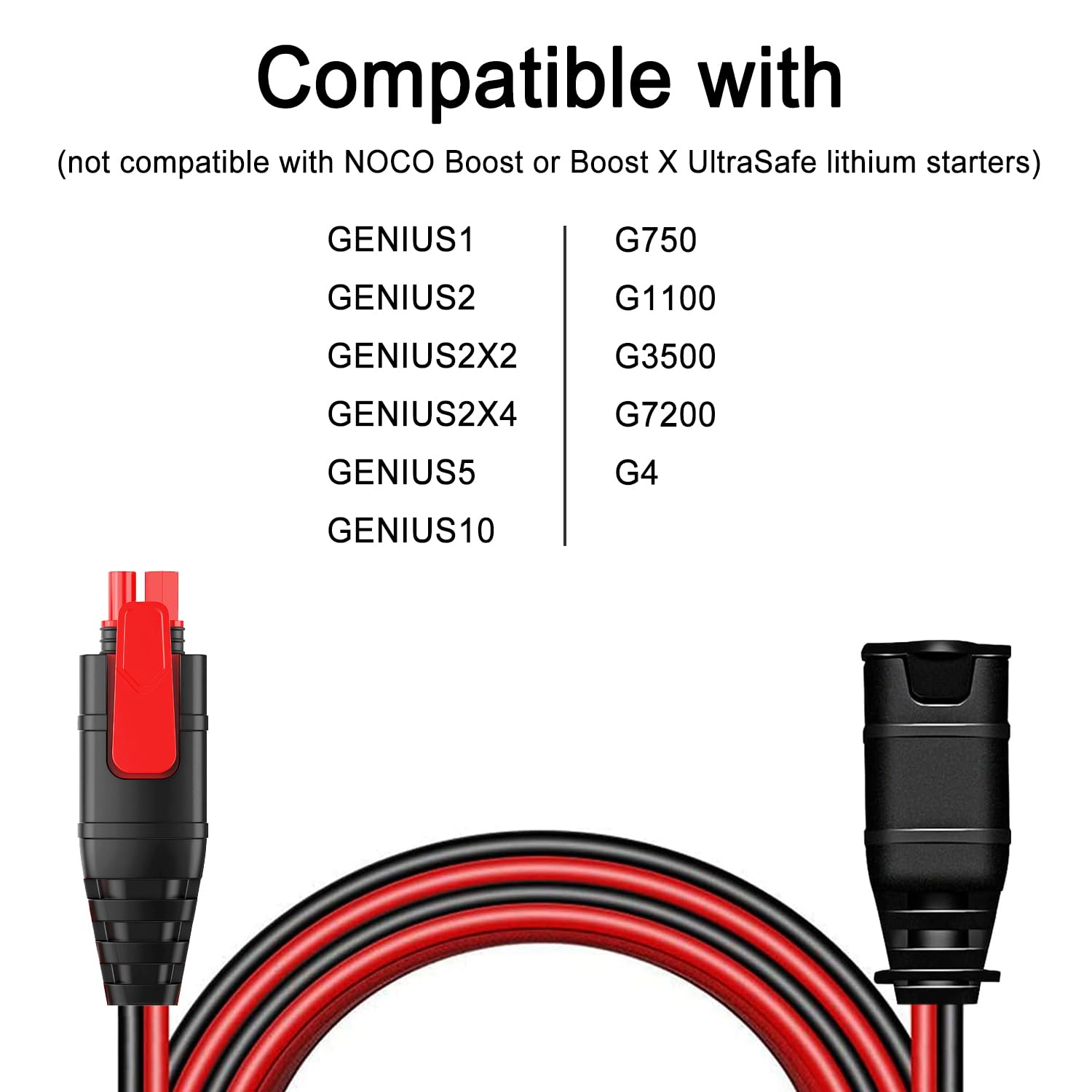 2 Pack GC004 X-Connect Extension Cable for NOCO Genius Smart Battery Chargers, Battery Charger Accessory Automotive Wires Harness (10FT)
