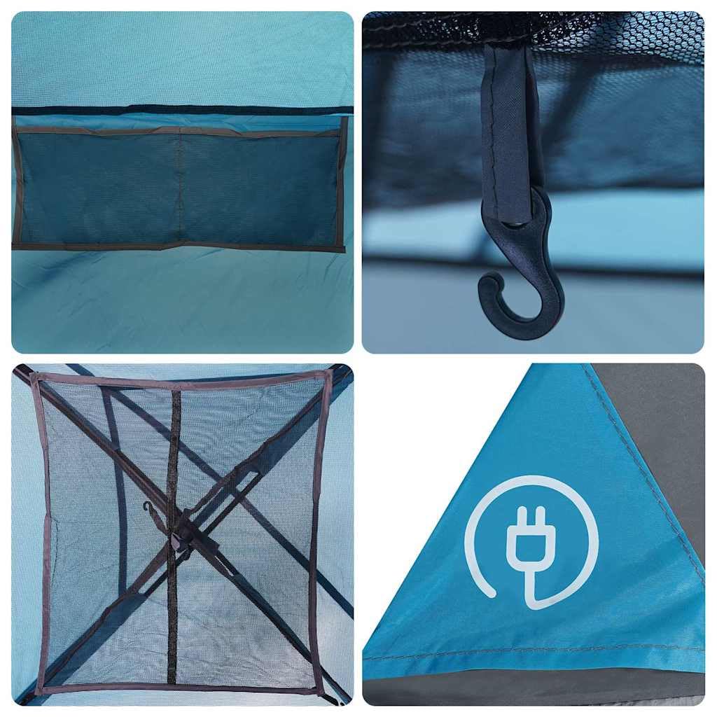 Tenda da campeggio per persone verde, impermeabile, leggera tenda a tunnel con cabine per dormire, ingressi, connettore E, per famiglia, trekking, spiaggia, all'aperto, festival, viaggi