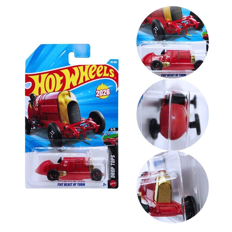 Image of Hot Wheels Fiat Beast of Turin Drop Tops Ages 3 and Up 131 /250 (Red)