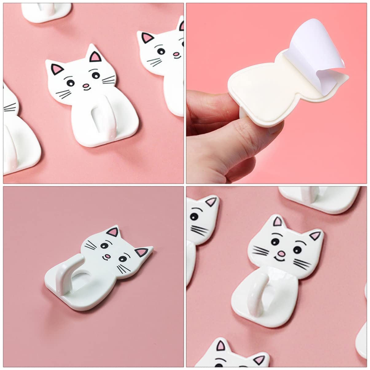 VASDEV Juegos, 10 uds., Ganchos para Dormitorio, Perchero, Gancho de Cocina para el hogar, Metal Blanco, Estante de Dibujos Animados para Restaurante, Organizador Autoadhesivo, Abrigo de