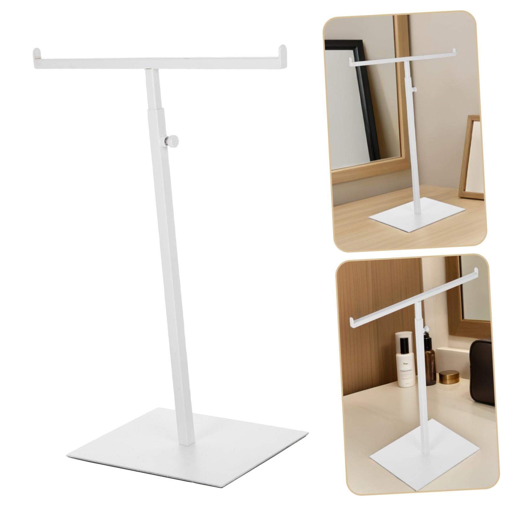 NOLITOY Expositor Resistente o Blanco Ajustable Inoxidable Bolsos Acero Soporte Ligero Organizar para Mochilas , Adecuado Armario o Baño