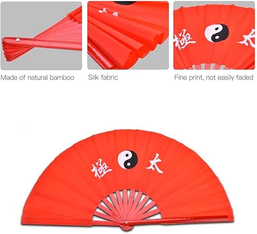 Miniatura 2 de Ventilador chino de Kung Fu Tai Chi, ventilador de bambú de rendimiento de práctica para fanáticos de artes marciales, ventilador de mano de dragón