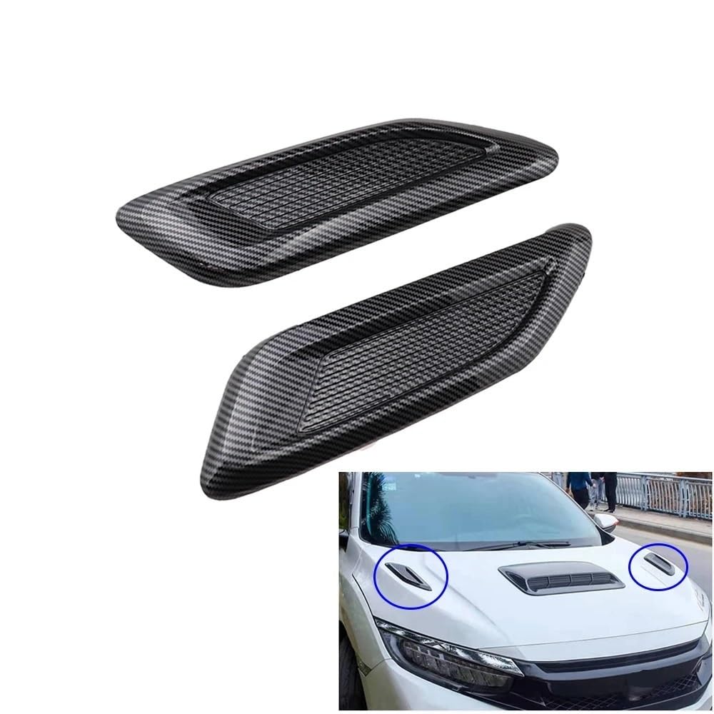 Juego de 2 rejillas de ventilación universales para capó de coche. Cubierta Entrada Flujo ventilación para capó coche