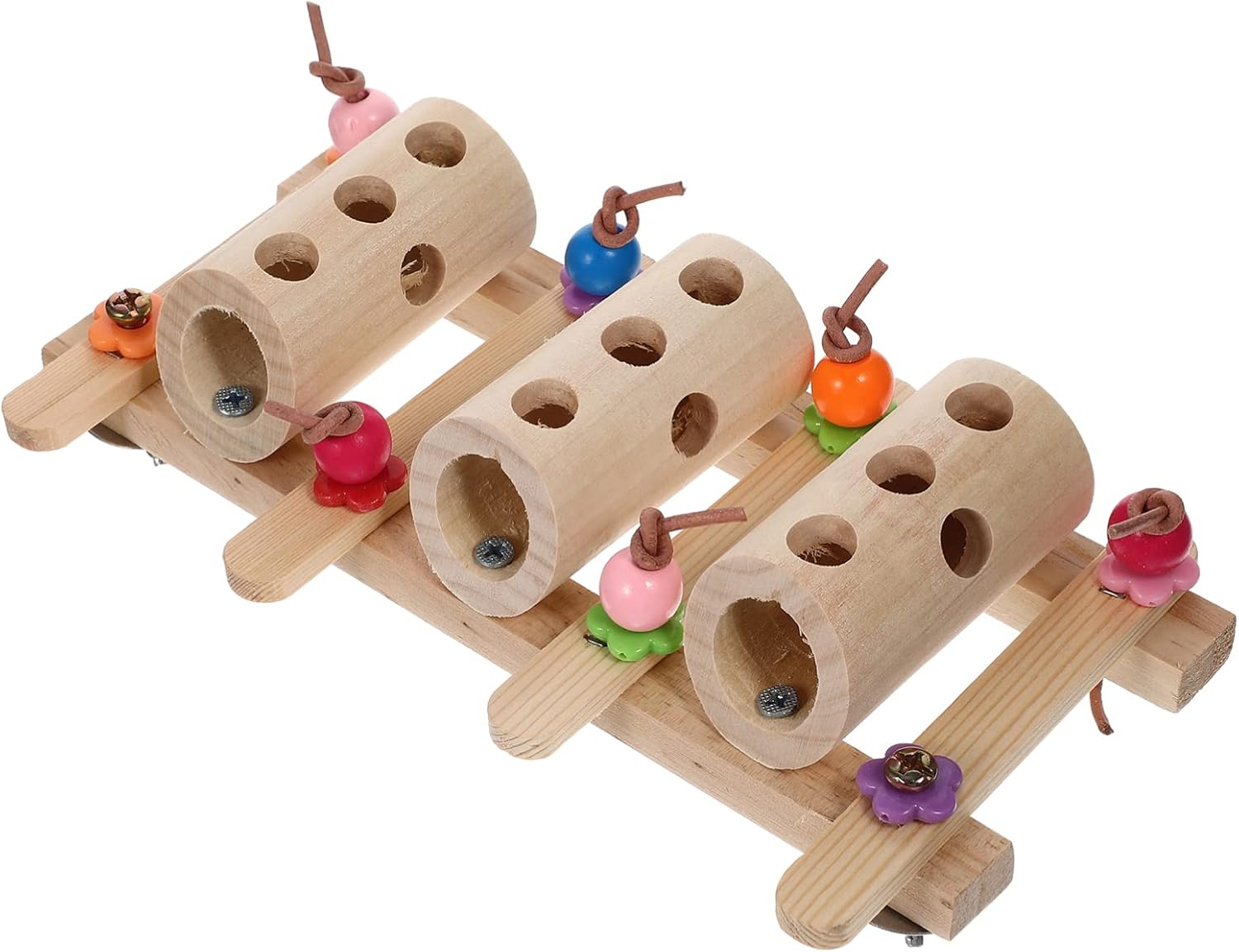PATKAW Bird Training Toy Wooden Bird Foraging Intelligence