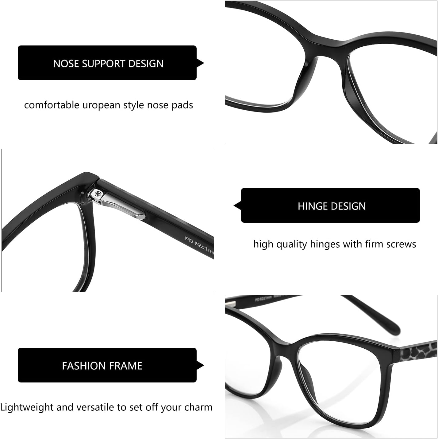 ZENOTTIC Reading Glasses for Women Cateye Blue Light Blocking Glasses Computer Readers Anti Eyestrain Lightweight Eyeglasses - Image 3