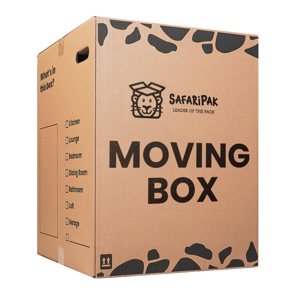 SAFARIPAK - 15 Pack Strong Tall Extra Large 60cm x 44.5cm x 44cm Reusable Cardboard Storage Packing Moving House Boxes with Carry Handles and Room List Checkboxes - 115 Litres Capacity