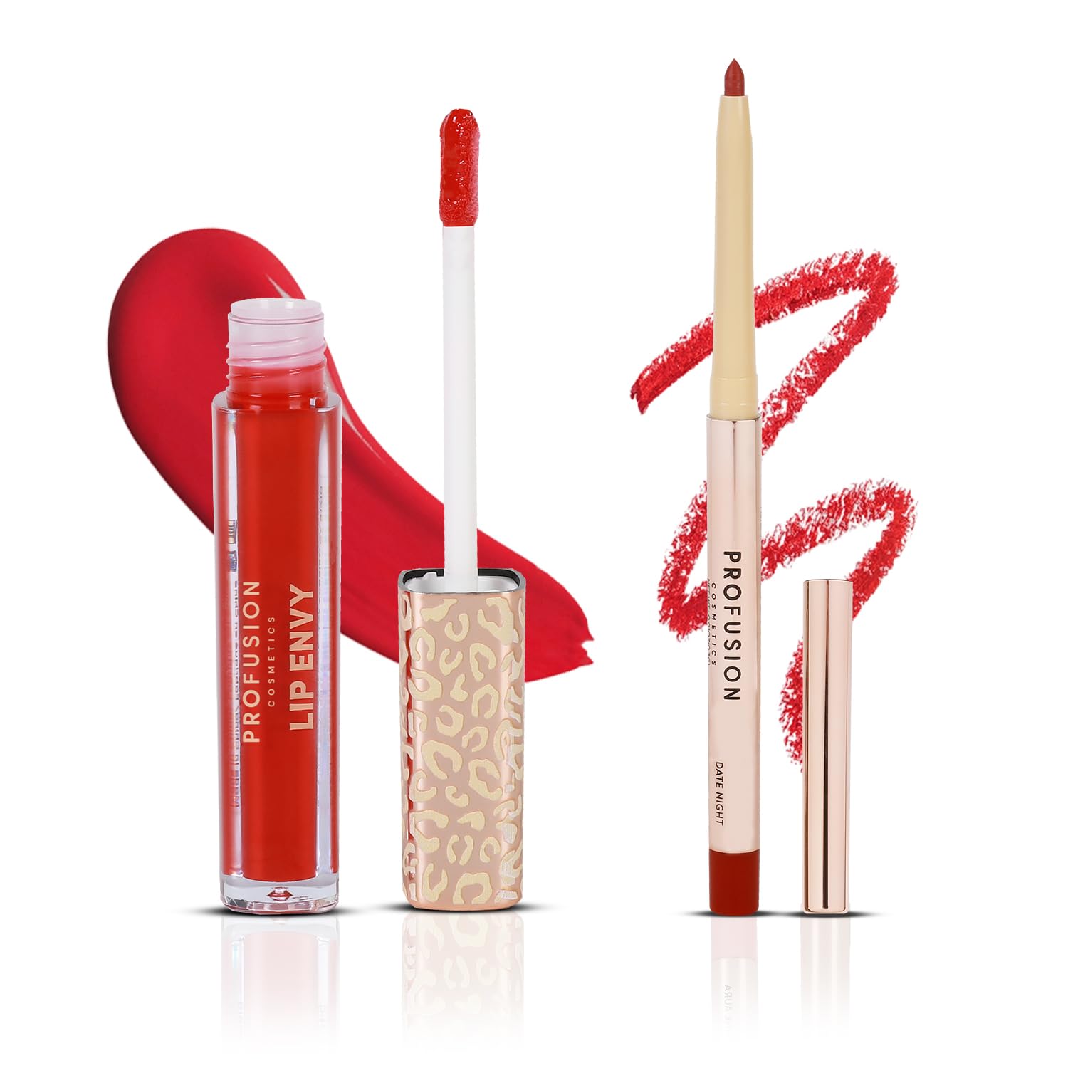 Profusion Cosmetics Lip Envy Duo - Date Night Lip Gloss & Liner Set, High-Shine Finish, Bold Colour, Vegan & Cruelty-Free Makeup