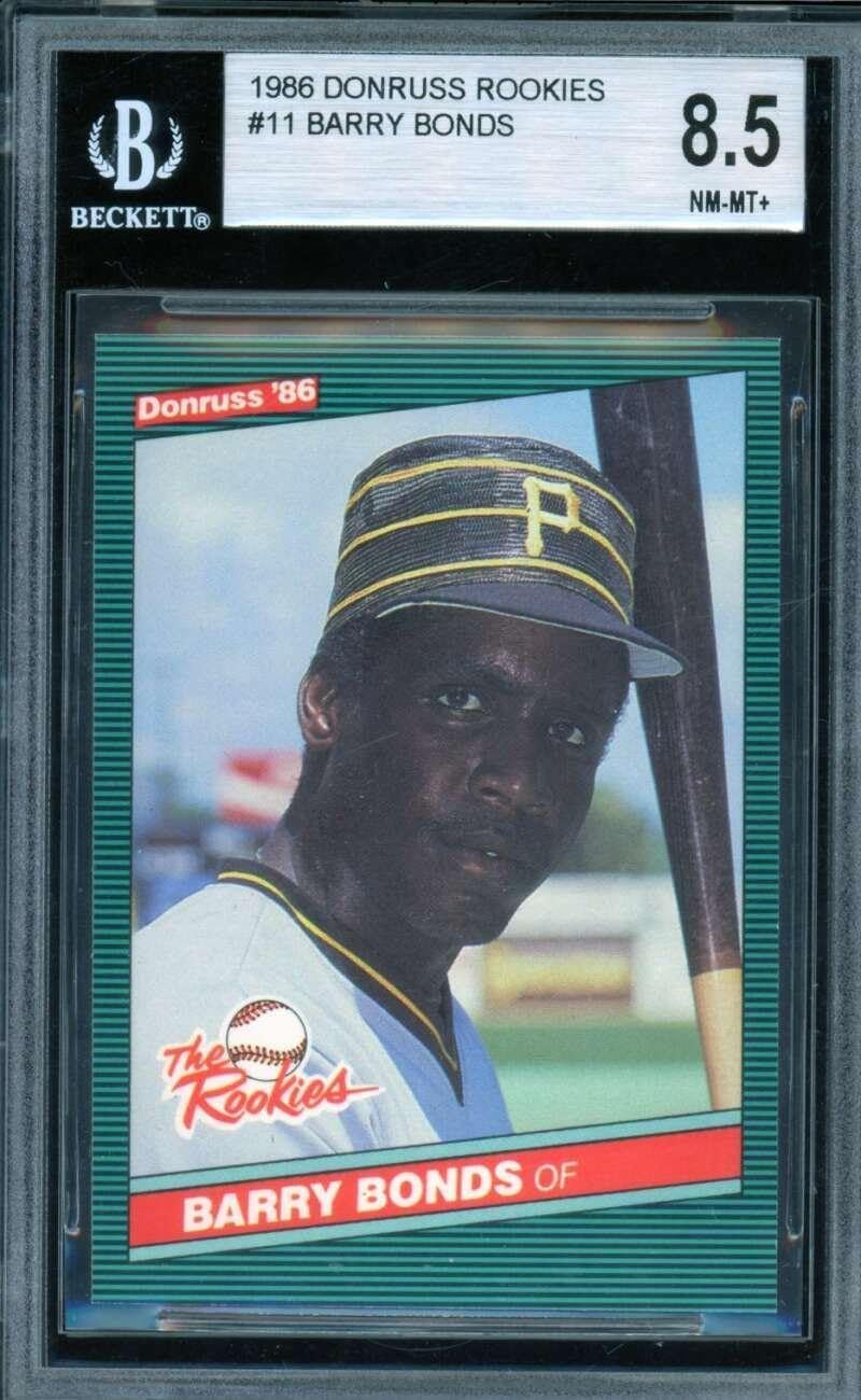 Barry Bonds Rookie Card 1986 Donruss Rookies #11 BGS 8.5 - Baseball Slabbed Rookie Cards