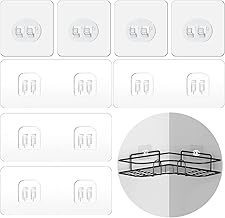 8 Pack Strong Adhesive Shower Holder Replacement Hooks for Corner Shower Holder Bathroom Shelf Basket Soap Holder Hanging Hooks Kitchen Accessories