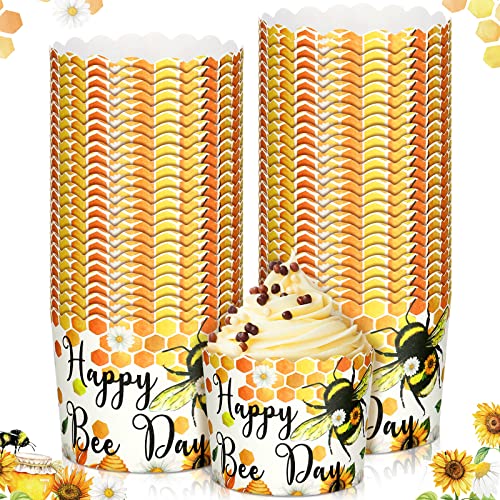 50 Pieces Baby Shower Party Cupcake Wrappers Muffin Liners Decorations Jungle Animal sunflower bee Paper Baking Cups for