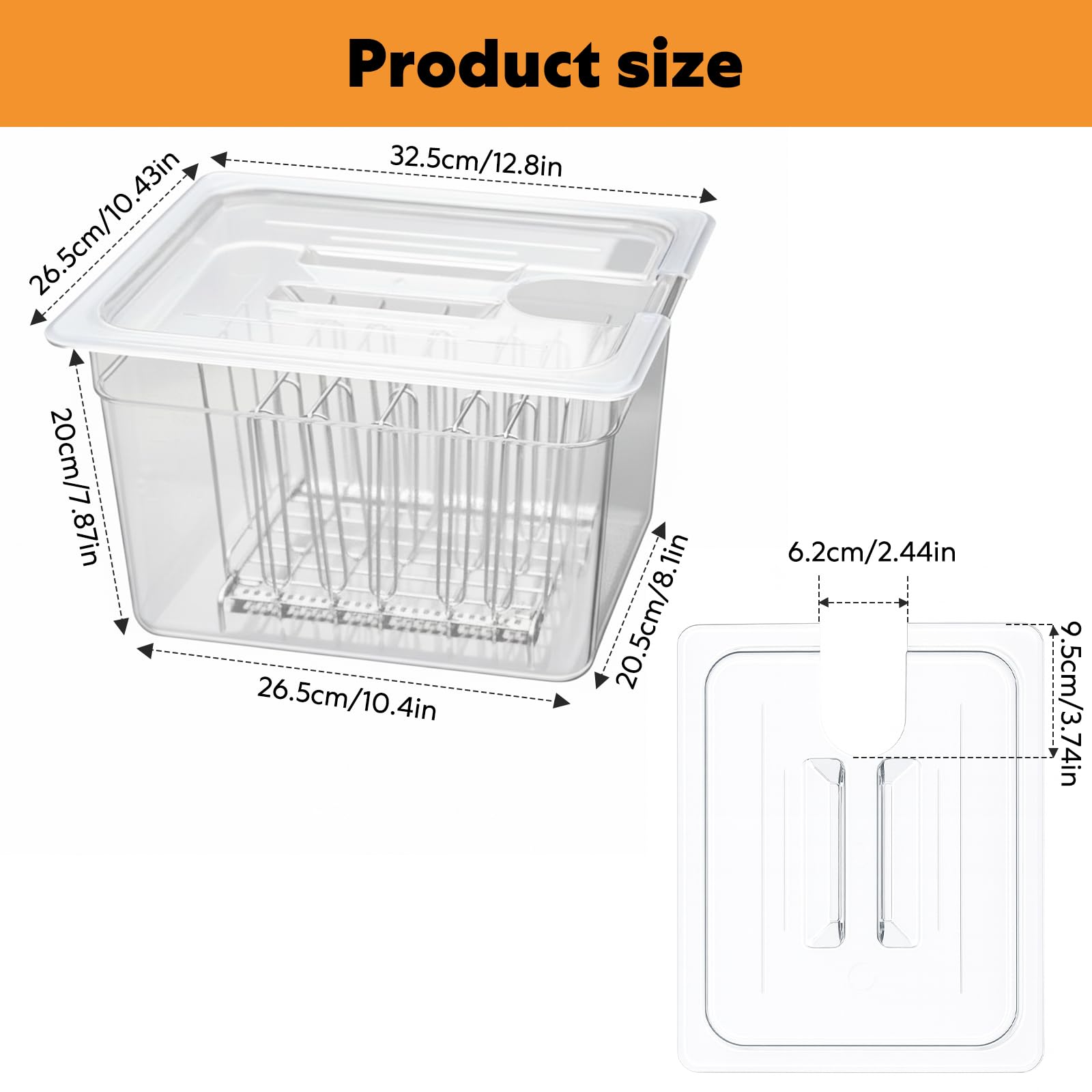 Sous Vide Behälter 11L sous vide box sous vide behälter | Mit Deckel und Edelstahl Halterung für Garer Mehrere Marken Multifunktionaler Transparenter Behälter(Frei von BPA)