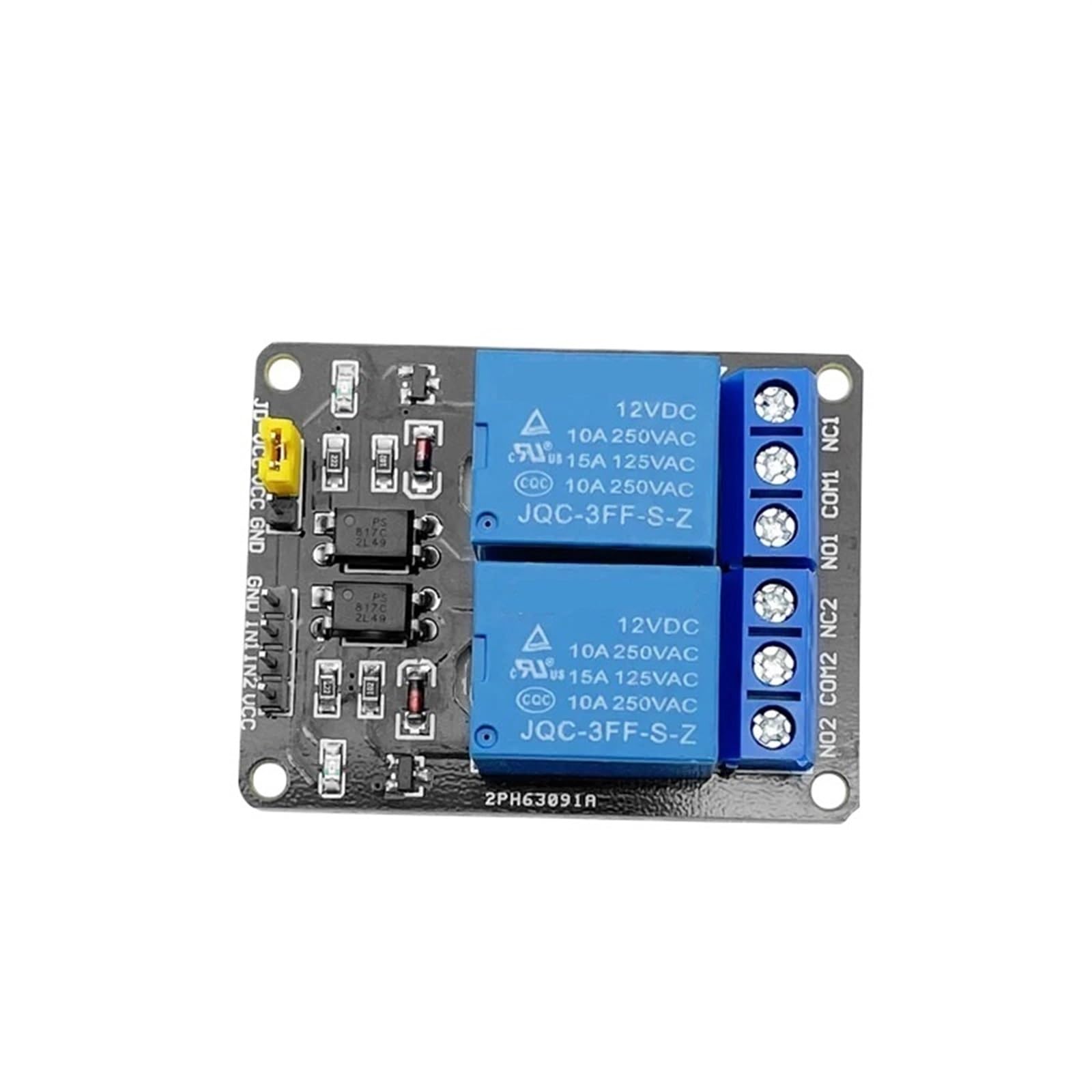 Modulo relè 5V 12V 24V con Uscita relè optoaccoppiatore a 2 Vie(5V)