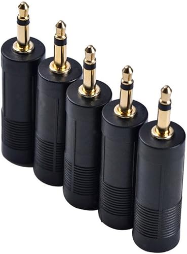 Miniatura 3 de ATC Adaptador convertidor profesional de 5 piezas de 0.138 in 18 macho a 0.250 in 14 hembra mono audio micrófono adaptador jack micrófono accesorio
