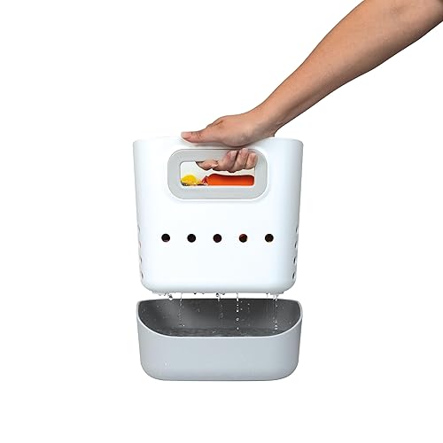 Miniatura 3 de Nuby Organizador de juguetes para bañera organizador de juguetes de baño con asa para recoger fácilmente, diseño de secado rápido y bandeja