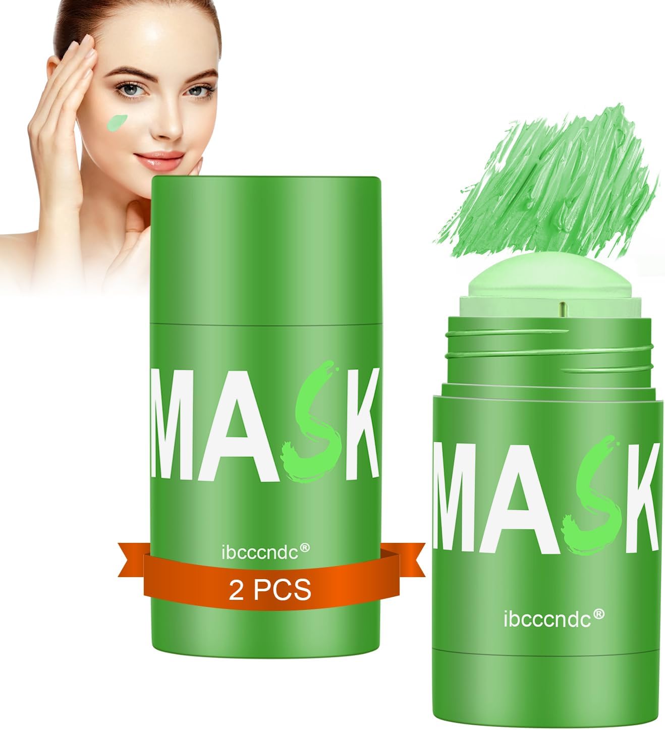 Green Tea Deep Cleanse Mask 2PCS, Blackhead Remover with Green Tea Extract for Face Deep Pore Cleansing, Oil Control, Moisturizing, and Shrink Blackheads for Men Women All Skin Types