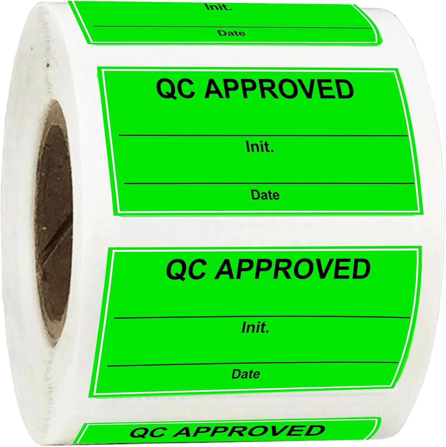 Green Quality Control Inventory Stickers 500 Pcs QC Approval Labels
