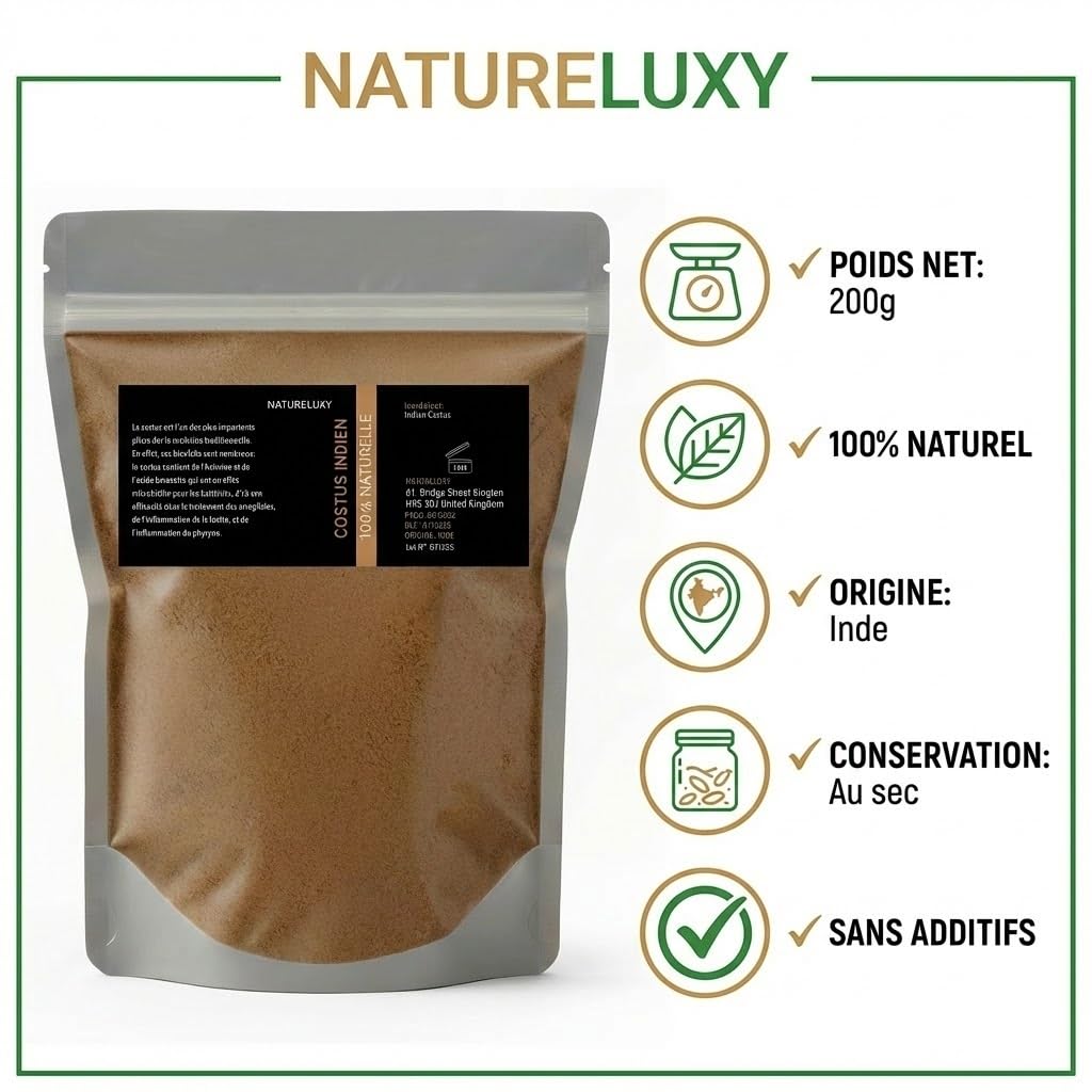 Polvere Costus Indiano 100% Naturale – Salute, Bellezza & Benessere Tradizionale – 1 kg
