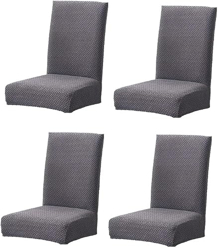 ALANES 4 Pack Dining Chair Covers, Stretchable Chair Slipcovers, Removable Washable Universal Chair Protector for Dining Room, Hotel, Banquet (Grey)