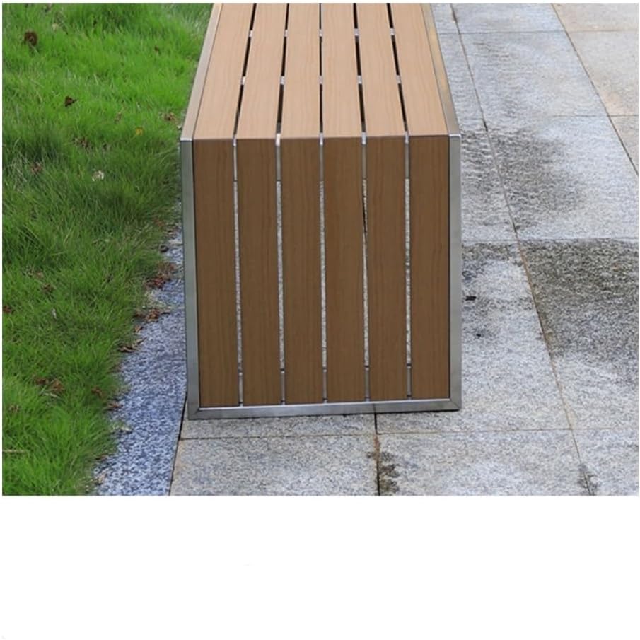 Outdoor Bench, Stainless Steel Waterproof Park Bench for Outdoor Garden,Public Square Garden Bench(150cm)
