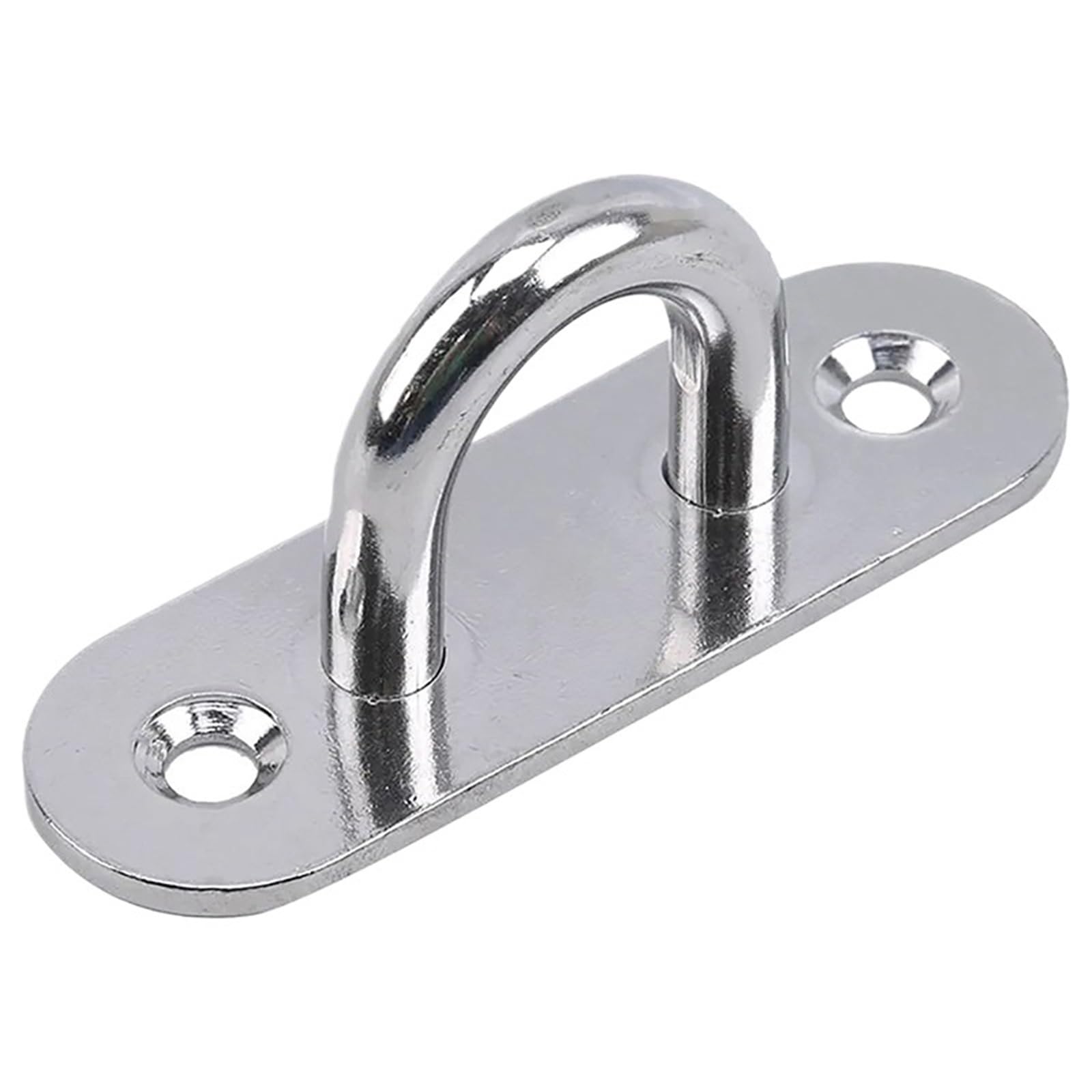 LTYKNGH Eye Plate M5/6/8 Hook Hooks Eye Plate Heavy Oblong Duty Steel Stainless Pad Mount Wall U Boat Ceiling Hanger Ring(M5 4.5x1.5x2cm)