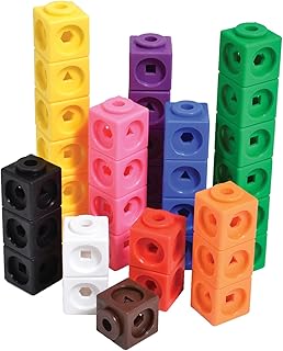 edxeducation Math Cubes - Set of 100 - Math Manipulatives - Classroom Learning Supplies, Homeschool Supplies, Preschool Learning, Counting Toys, Linking Cubes, Math Linking Cubes