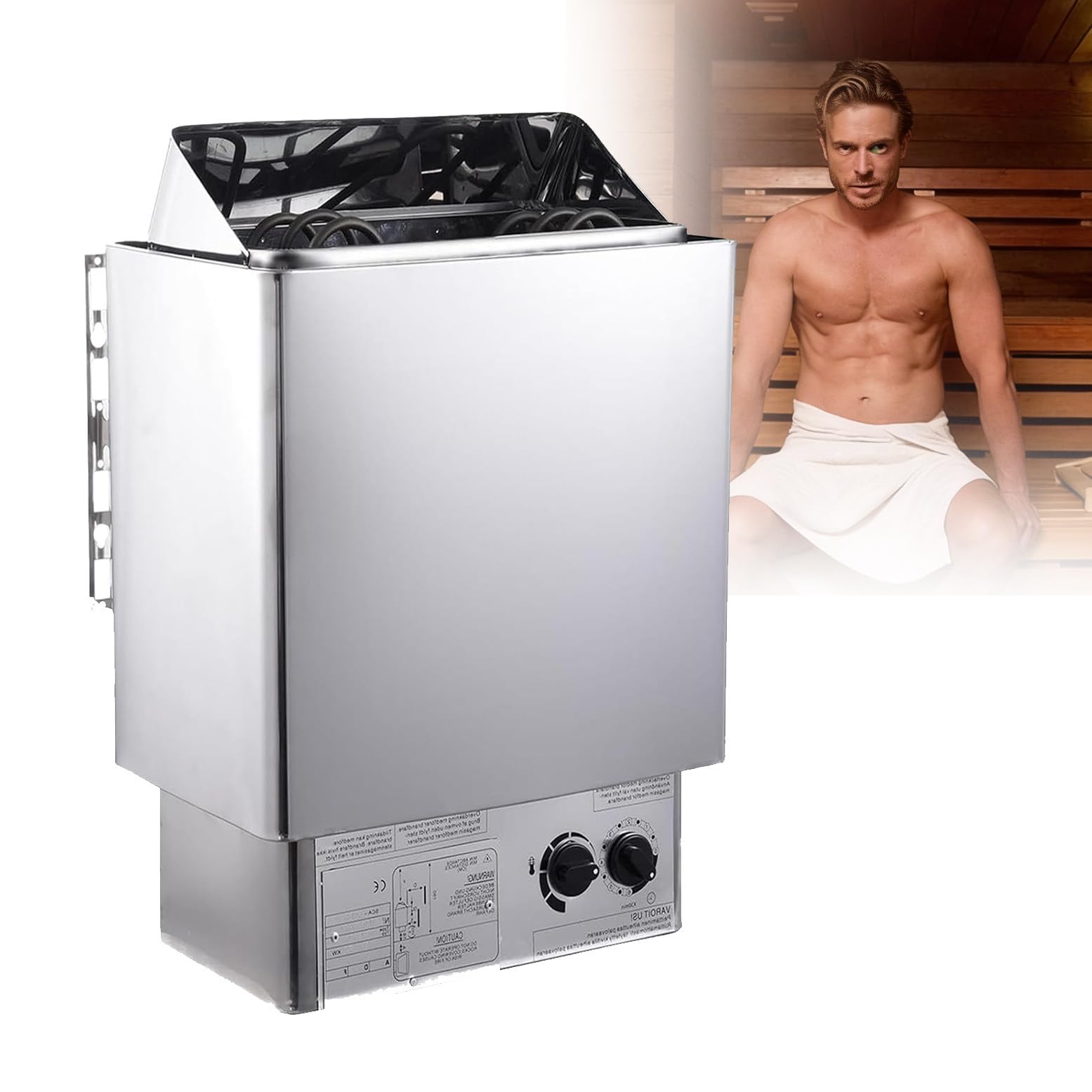 JozyJul Electric Sauna Heater, Sauna Stove Oven Dry Steam Sauna, with Integrated Internal Control, Personal Commercial Home Hotel Sauna Room Spa etc 9KW