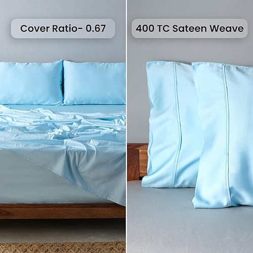 Miniatura 6 de Weddingly Sábanas 100% de algodón egipcio Giza certificadas CEA, juego de 4 piezas, sello dorado acreditado, bolsillo profundo, grapas extralargas,