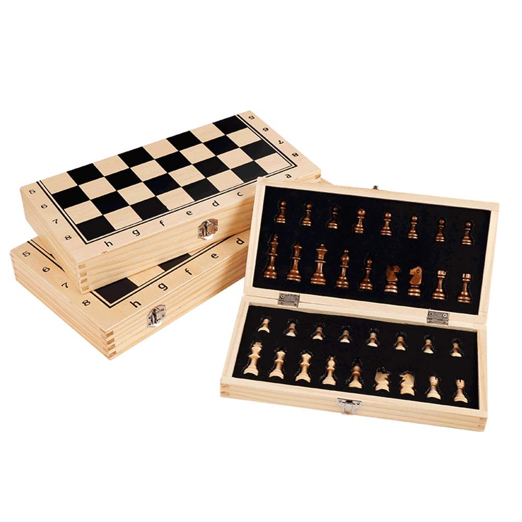 Set di Scacchiera Pieghevole, Set di Scacchi magnetici in Legno, 2 Regine Extra, con Slot per riporre i Pezzi del Gioco, Set di Scacchiera da Viaggio Portatile