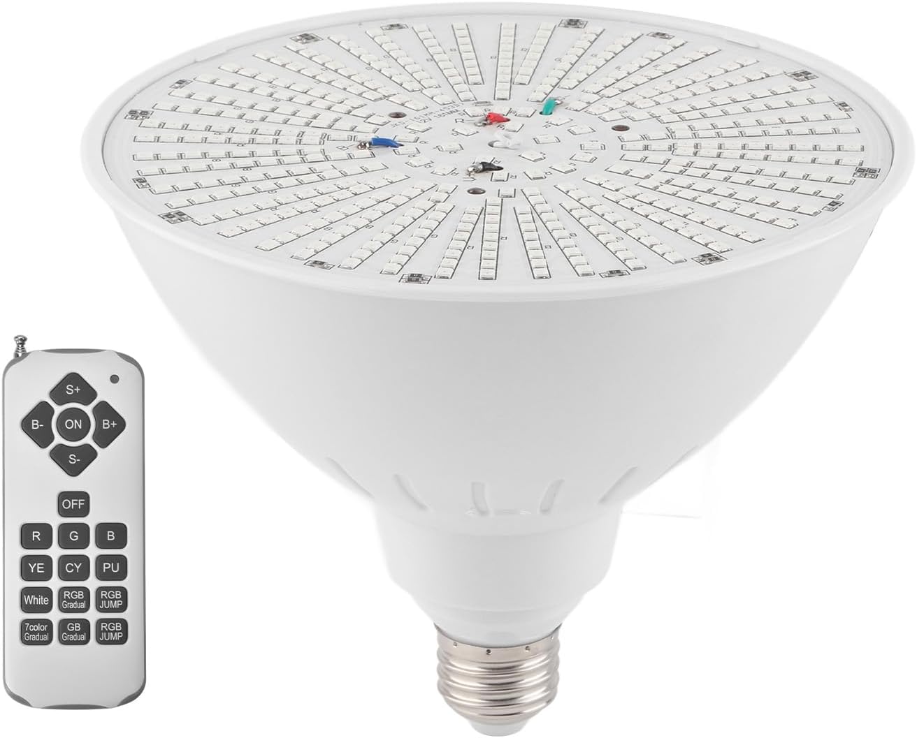 Fafeicy LED Swimming Pool Light Bulb 12V 40W IP68 E26 RGB Color Changing with Remote Control 7 Static 5 Dynamic Modes Memory Function
