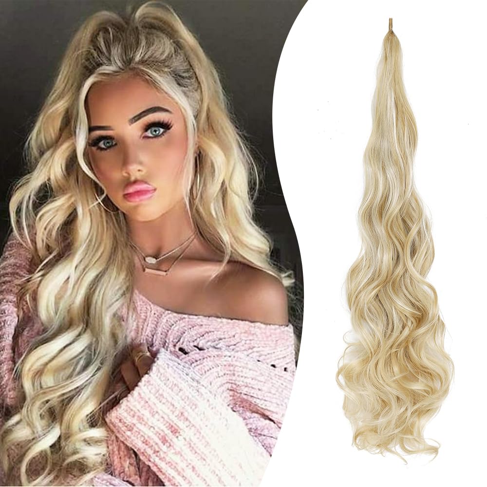 DORILA Ponytail Extension Flexible Wrap Around Ponytail Hair Extensions 32 Inch Long Curly Pony Tails Hair Extensions Wavy Hair Ponytails Hairpieces