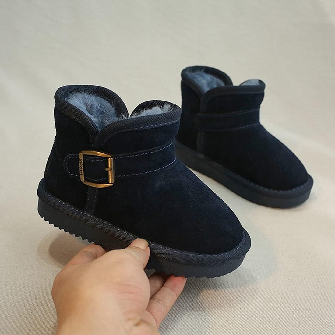 [実りの秋] キッズムートンブーツ 女の子 男の子 ガールズ 裏ボア ベルト スノーブーツ ショートブーツ 秋冬 プレセンス風 子供