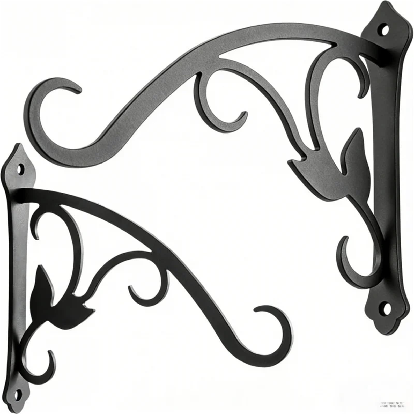 Staffa for cestello sospeso a parete Gancio leggero for barattolo nero 2-4 pezzi Pratico ferro decorativo for esterni da 8 pollici per fioriere(4pc)