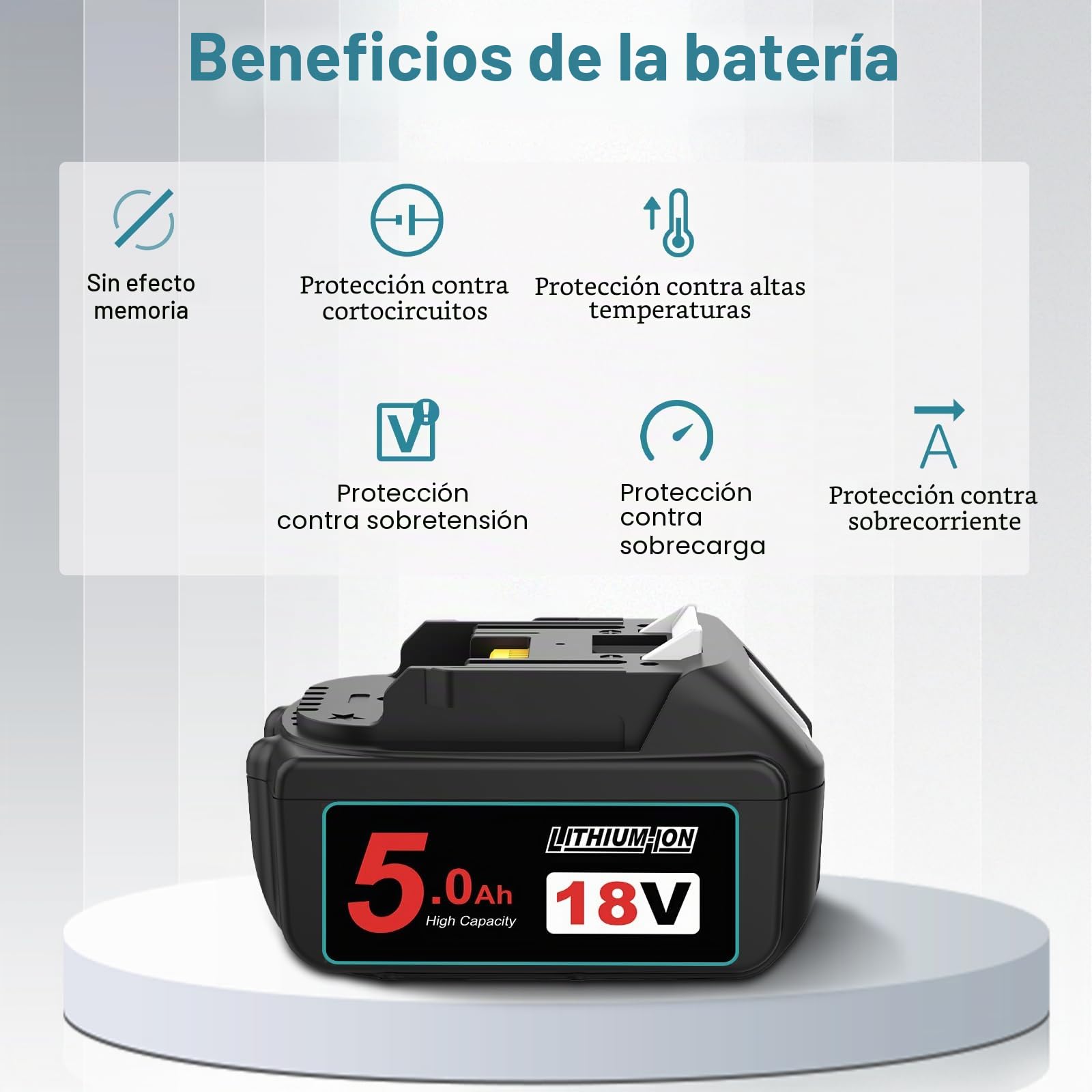 Repuesto para Makita Batería 18V Compatible para Makita Batería BL1860B BL1860 BL1850B BL1850 BL1840B BL1840 BL1830B BL1820 BL1815 BL1825 BL1835 BL1845 194205-3 194309-1 LXT-400 (Negro)