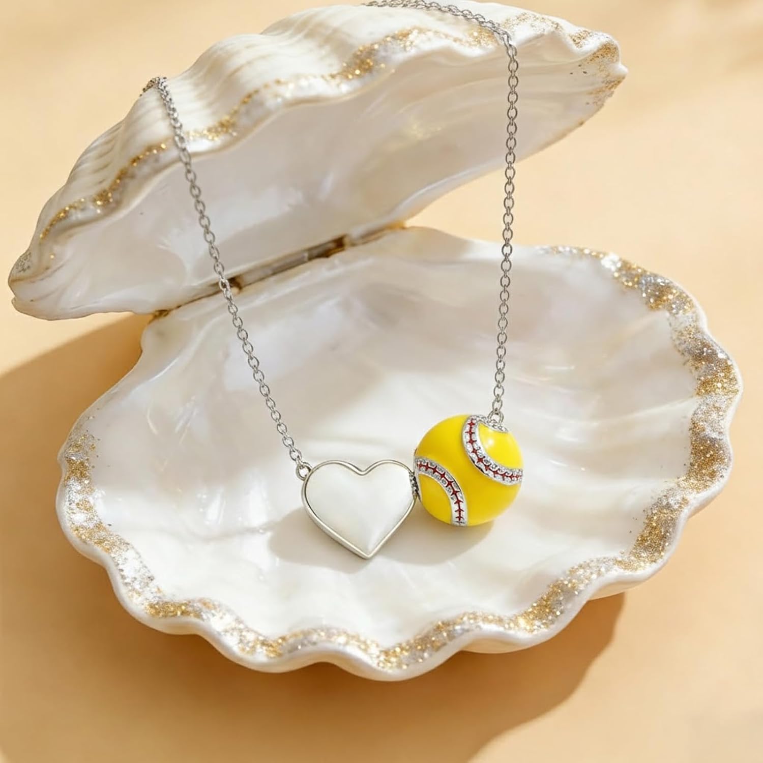 Sports Ball Necklace for Women Teens, 19.7 inch Football Tennis Baseball Pendant Charm Jewelry, Gift for Athlete Girl Friend,Sports Fan - Image 5