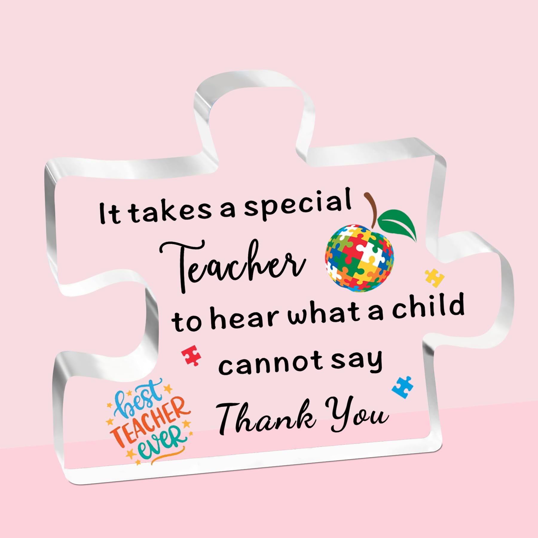 SDOFY Sen Teacher Gifts Thank You Autism Teacher Gifts Teacher Appreciation Autism Awareness Acrylic Plaque Gifts
