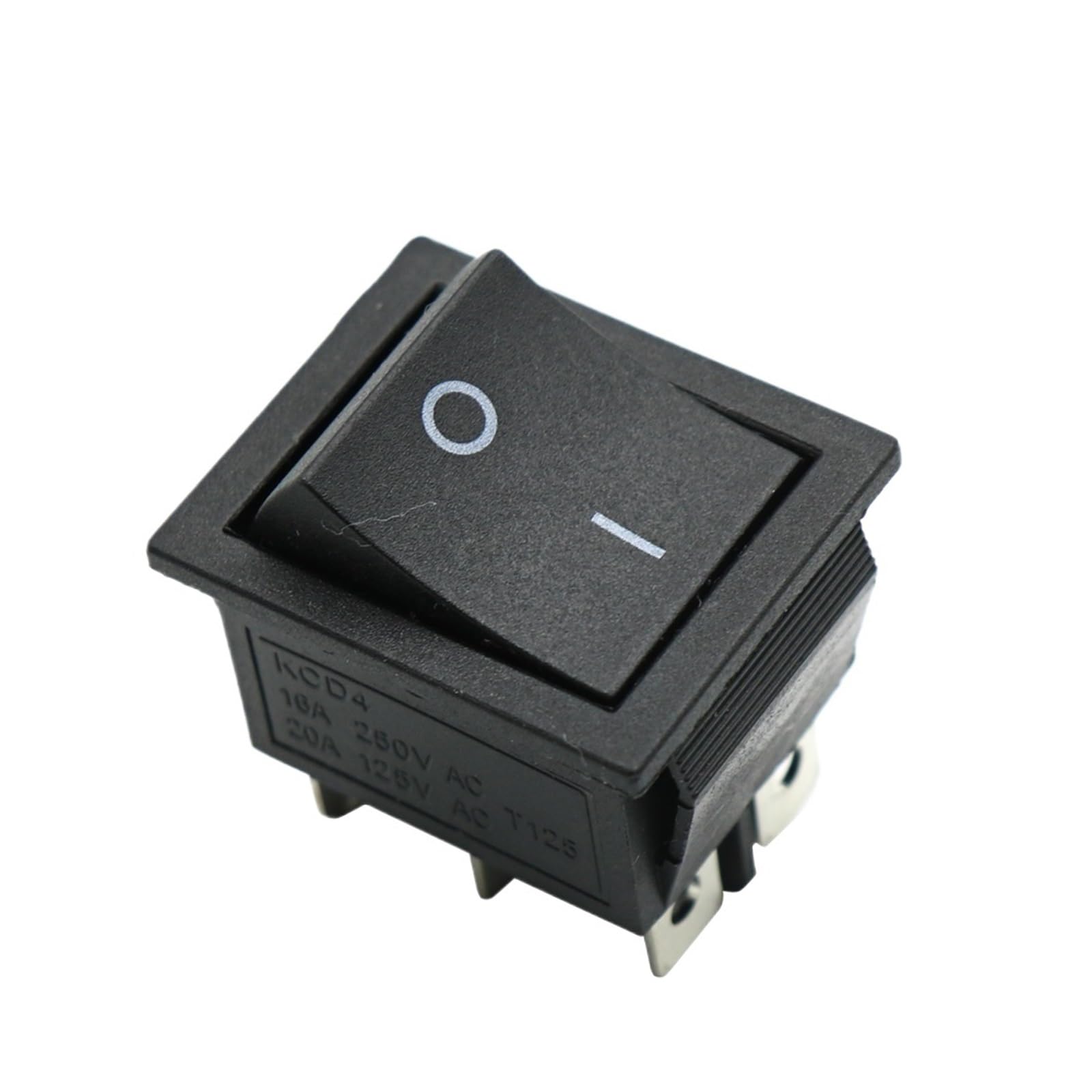 IDGTTLDF Latching Rocker Switch Power Switch I/O 4 Pins with Light 16A 250VAC 20A 125VAC KCD4 DPST Red Yellow Green Blue Black Boat(Black)
