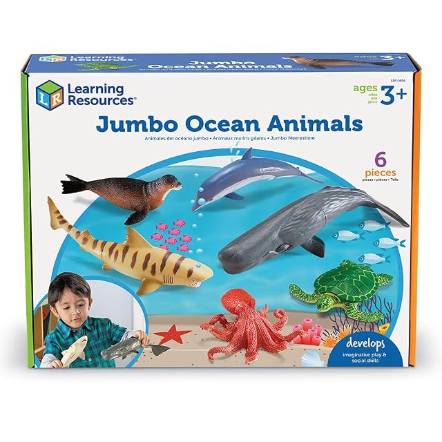 Foto 5 de 6 de Learning Resources Animales Marinos Jumbo, Figuras Grandes de océano para niños, Juego Educativo y sensorial