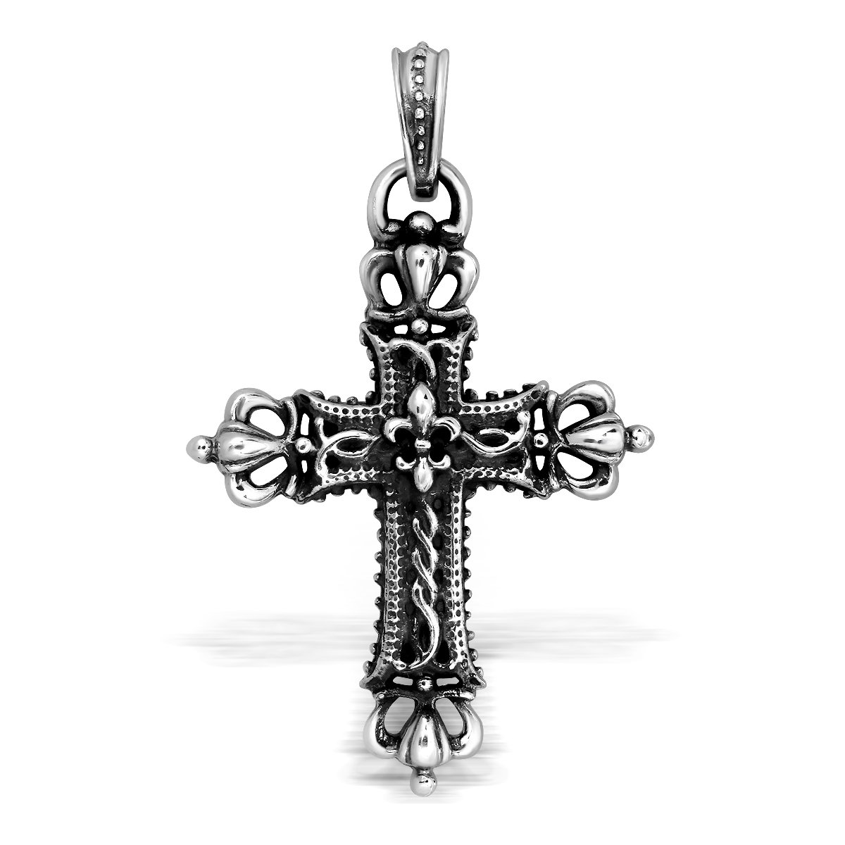 WithLoveSilver Colgante de plata de ley 925 con flor oxidada de lis