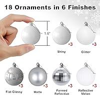 Vista 62 de Bolas de Navidad grandes de bronce de 3.2 pulgadas, adornos de decoración de árbol de Navidad, bolas colgantes inastillables para cumpleaños