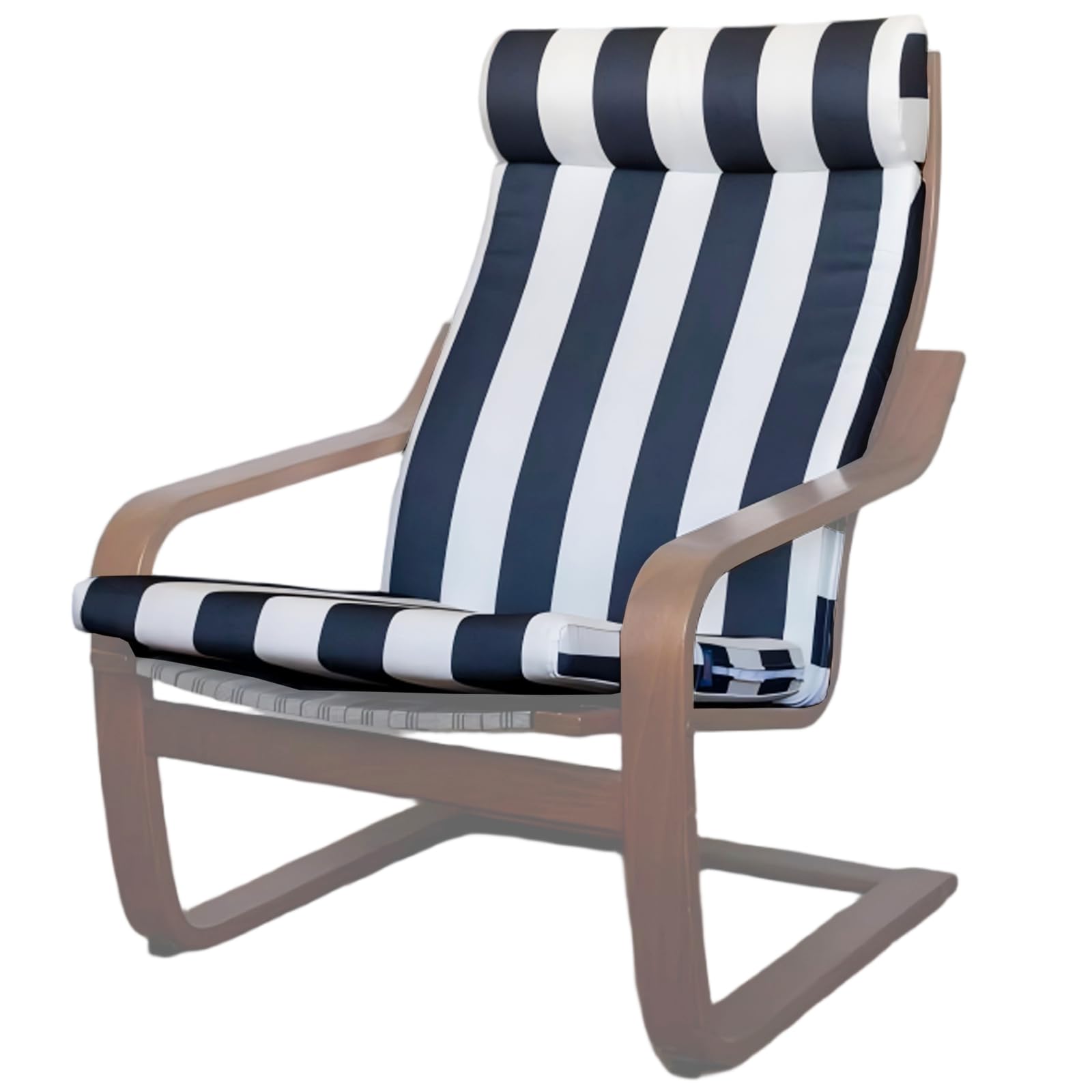 Photo 1 of BUJUYUXU Poang Chair Cushion,Durable Polyester Chairs Cushions Replacement for IKEA Poang Armchair,Cushion Only (Striped)