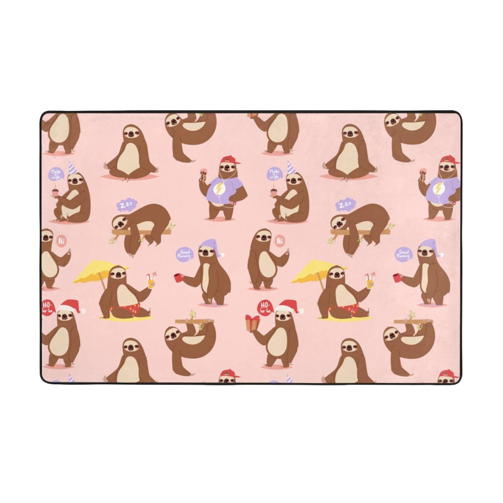 Tapis paresseux mignon 150 x 100 cm : tapis flanelle chambre et salon