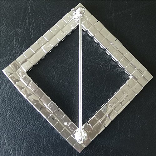 Image of 40 Pack Quality Silver Chair Sash Bow Band Wrap Round Rhinestone Pins Buckles Brooch for Wedding Party Birthday Event Decor