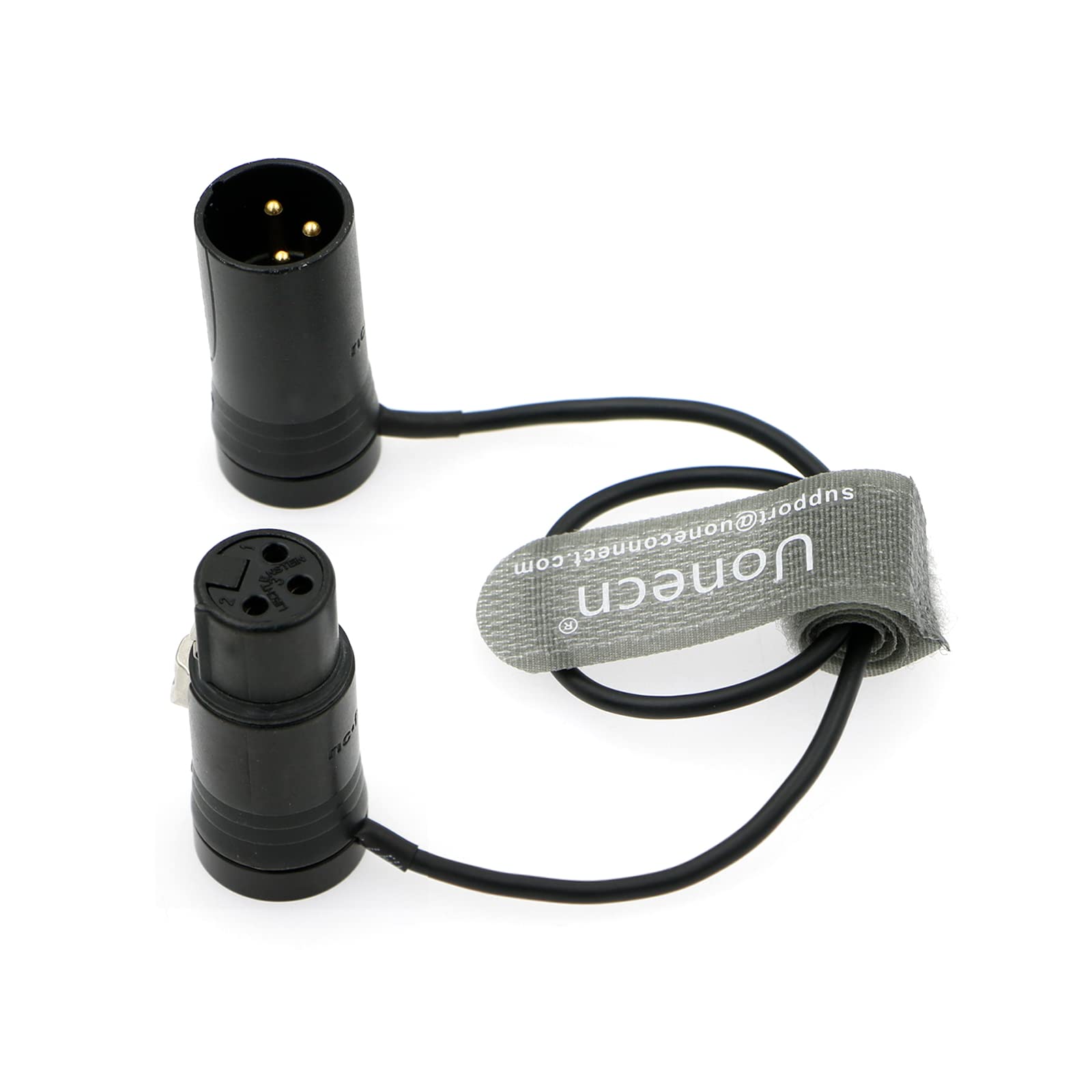 Uonecn Kabel audio Low-Profile 3 Pin XLR wtyczka do gniazda kabel do mikrofonów, aparatów, mikserów, nagrywarek 30 cm