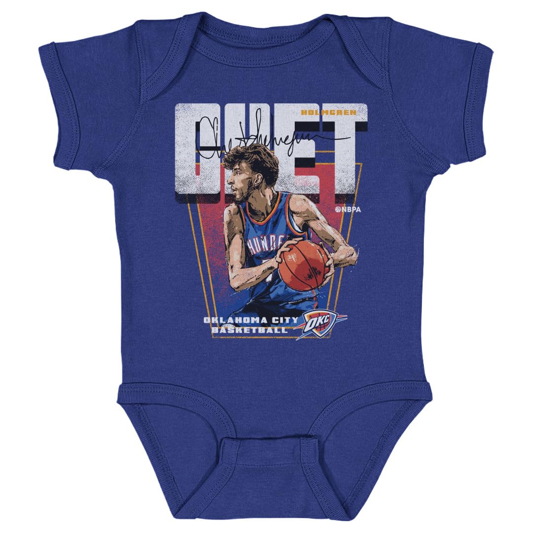 500 LEVEL Chet Holmgren Oklahoma City Thunder One-Piece Infant Bodysuit - Chet Holmgren Oklahoma City Thunder Premiere WHT (Royal Blue, 6M)