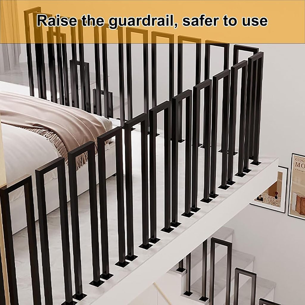 Antypoślizgowe stopnie balustrady boczne do gar& poddasza 1,8 stopy (1.8ft / 55 cm) bezpieczny ase dla łatwego dostępu bili i bezpiecznej wspinaczki, idealne do użytku domowego