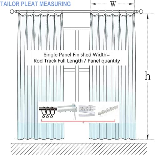 Miniatura 6 de TWOPAGES Cortina de lino gris mezclado para dormitorio con forro de privacidad cortina plisada a medida 72 pulgadas de ancho x 108 pulgadas de largo